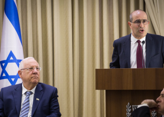 Gideon Taylor (R)  Chair of Operations of WJRO  at President's House  Israel with President Reuven Rivlin  Photo credit - Hadas Parush Flash90  (sp)
